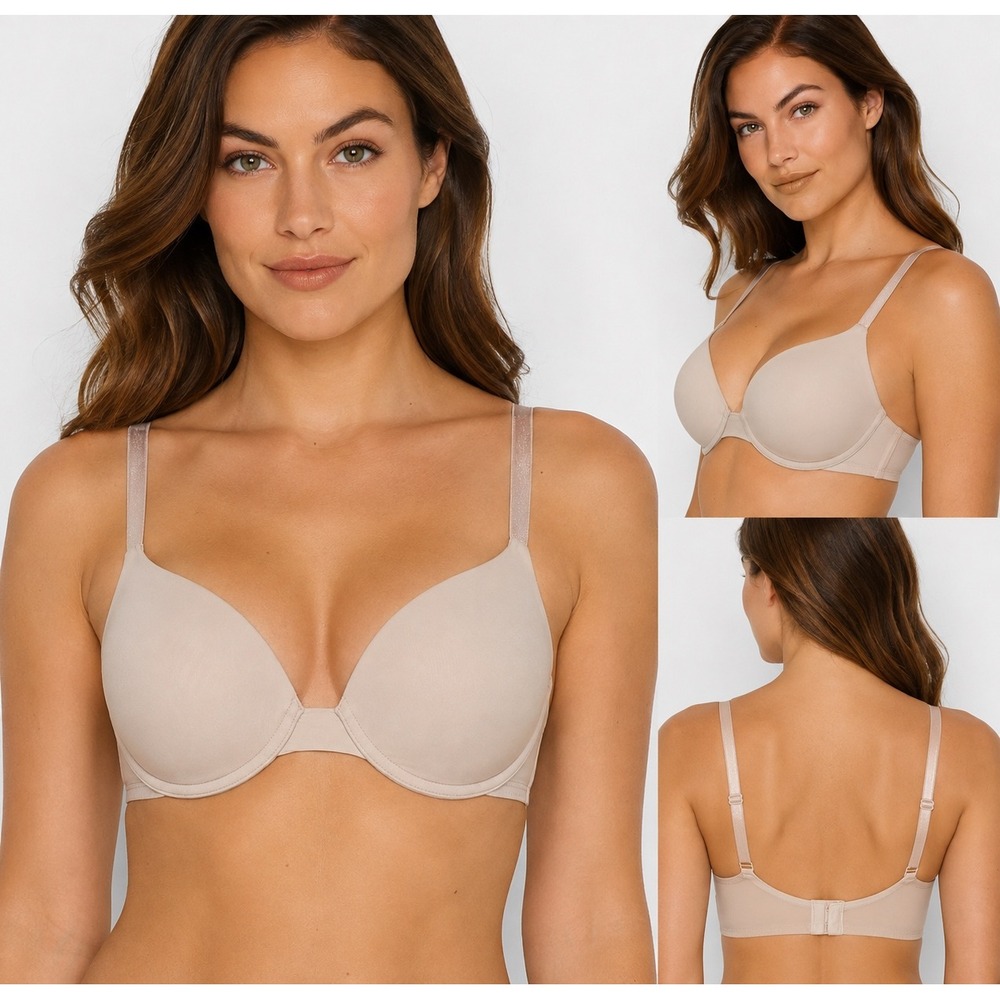 Victoria's Secret T Shirt Bra Beige 36C Lightly Lined Demi 365825-KJE Nude